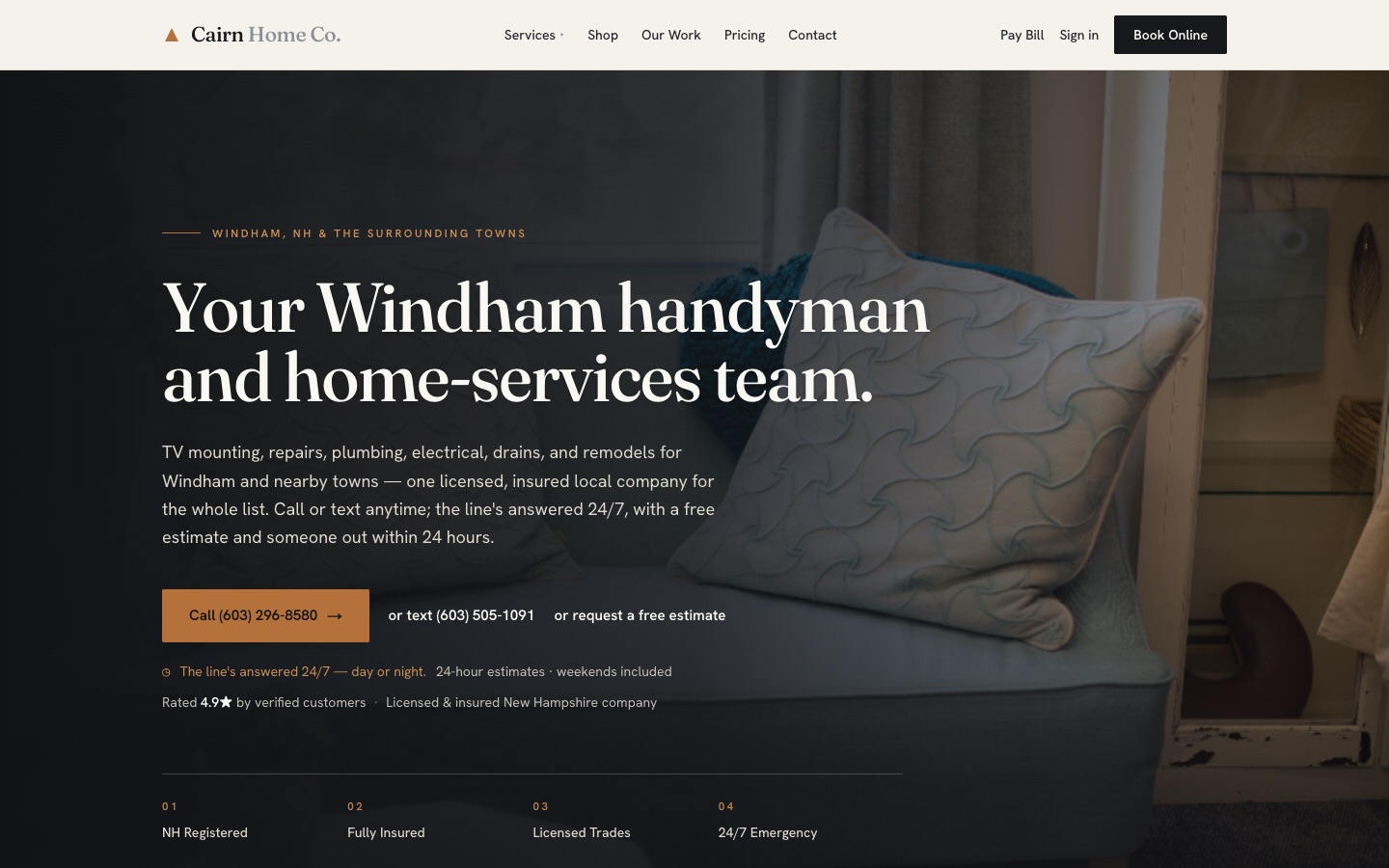 Cairn Home Co. homepage screenshot