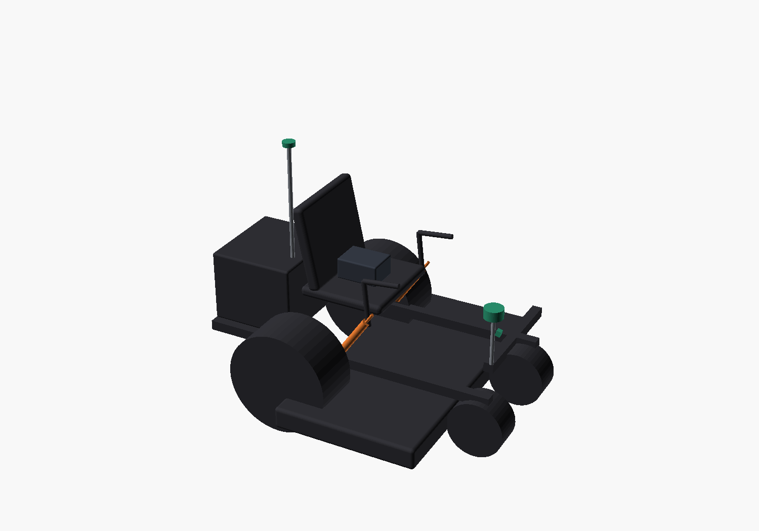 CAD assembly of the autonomous mower with all retrofit hardware