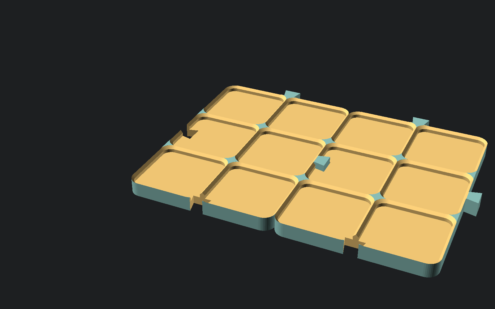Two baseplates joined by a dovetail