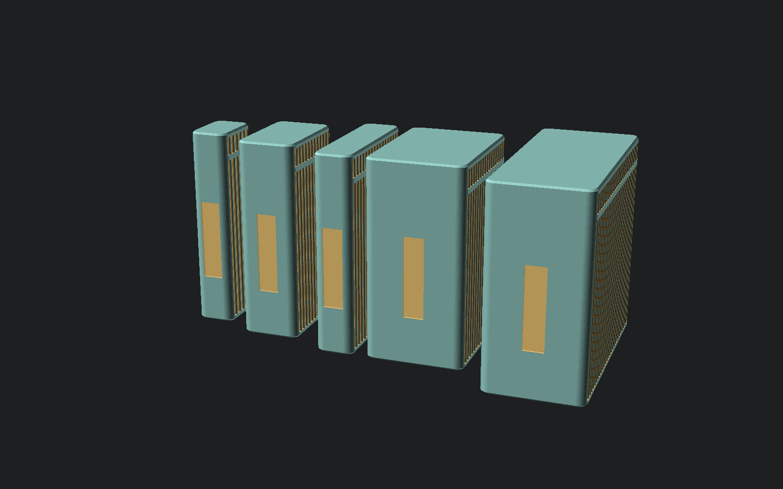 All five capsule footprints